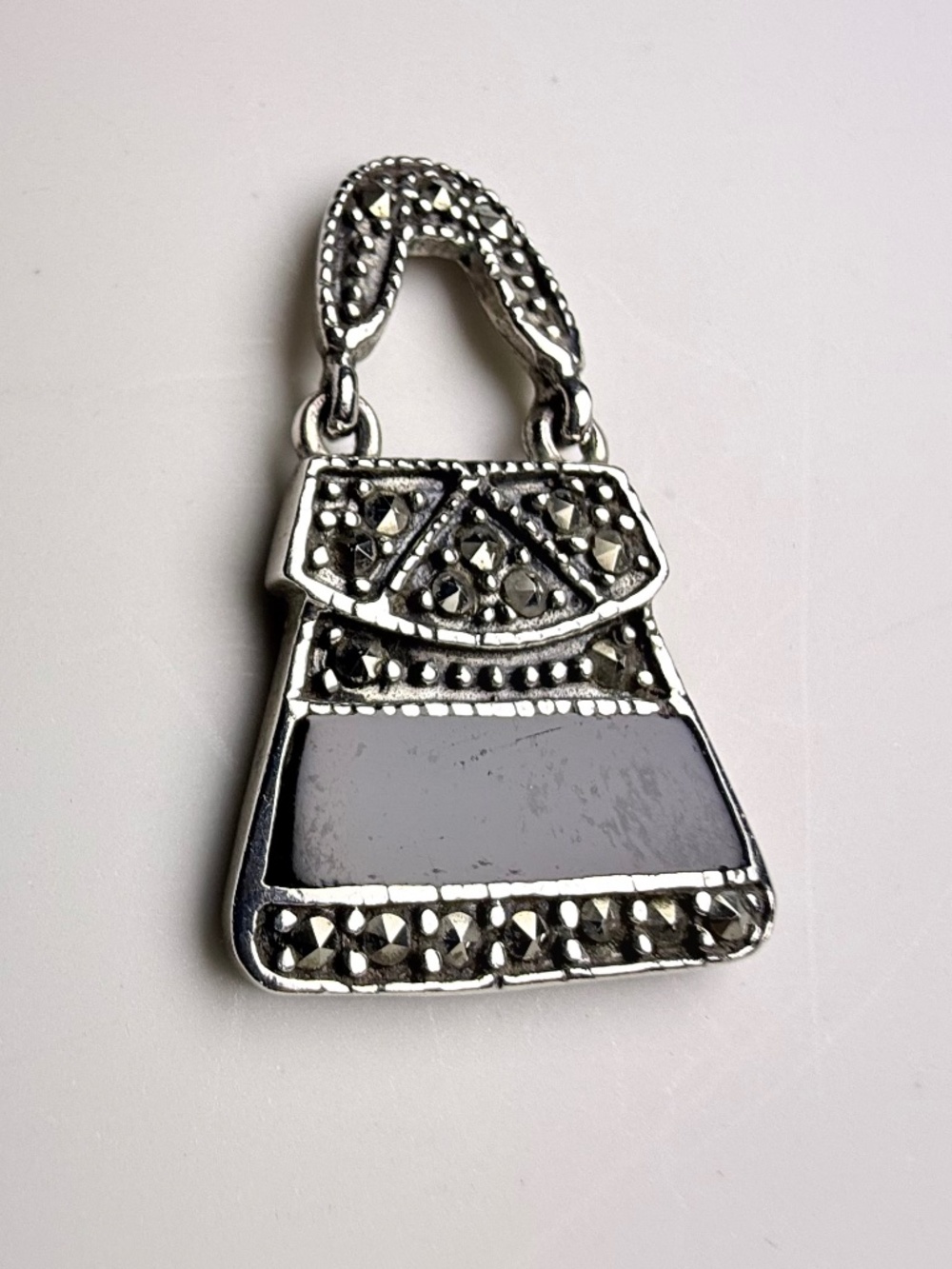 Vintage Sterling Silver Handbag Pendant - Picture 7 of 10